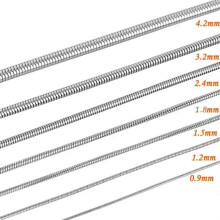 50Pcs Men Women Silver Stainless Steel Round Cable Snake Chain Necklace 18"-28"-2.0-18-10Pcs