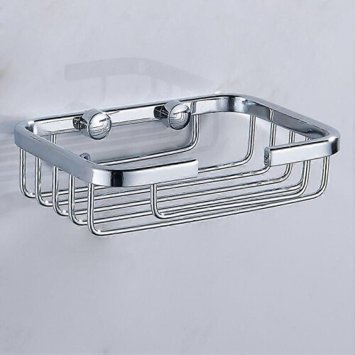 Silver Stainless Steel Soap Holder Dish Bathroom Wall Mounted Storage Rack Home 2