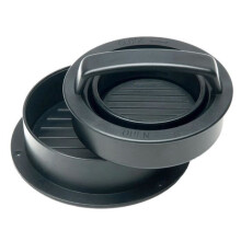 3-in-1 afneembare hamburgerpers, eenvoudig te gebruiken, zwarte antiaanbaklaag, perfect voor het maken van hamburgers in de thuiskeuken.