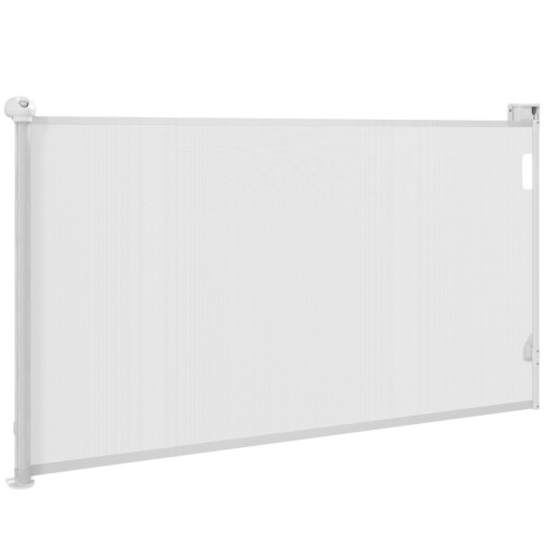 Cancelletto per cani retrattile, largo 149 cm, con chiusura automatica - bianco 1