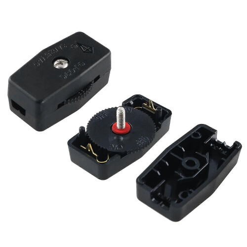 2PCS Inline Rotary Cord Switch Replacement Gear Rotary Switch Direct Plug-in Light Wire Switch for 18/2 SPT-2 Lamp Cord 1