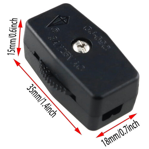 2PCS Inline Rotary Cord Switch Replacement Gear Rotary Switch Direct Plug-in Light Wire Switch for 18/2 SPT-2 Lamp Cord 2