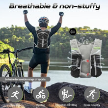 Chaleco de hidratación tipo mochila para correr, ciclismo, running y deportes al aire libre. Chaleco negro ligero con compartimento para agu