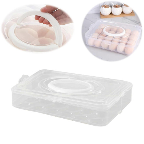 1-Layer Plastic Deviled Egg Carrier Tray with Lid, Fridge Stackable & Portable, Clear Storage Platter for Party, Picnic, Travel 1