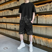 Men's Casual Cotton Set, T-Shirt and Shorts