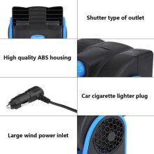 Ventilador portátil silencioso para coche con 2 velocidades ajustables, 12 V, para mayor comodidad y refrigeración.