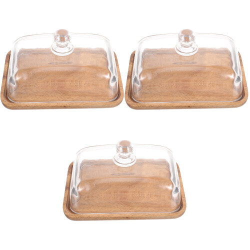 3Pièces Présentoir À Gâteaux Couvercle Transparent