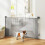 Puerta retráctil para perros, 149 cm de ancho, cierre automático - gris 3