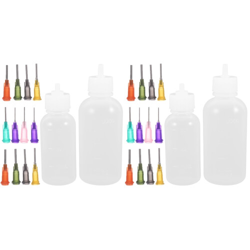 2Sets Nadelflasche Für Ton, Squeeze Flasche, Kunststoff Bunt