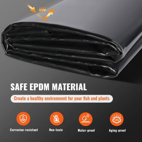 Επένδυση λίμνης - AIMOONSA - 3x4 m - EPDM 0,5 mm - Ανθεκτικό στην υπεριώδη ακτινοβολία - Πτυσσ 2