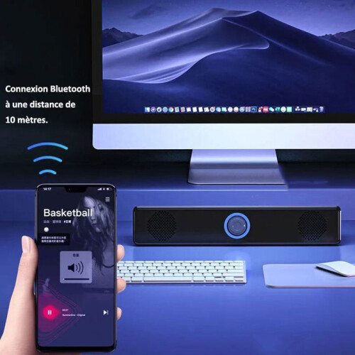 Ορθογώνιο ηχείο Bluetooth με διπλά ηχεία και υπογούφερ, ασύρματο ηχείο με τροφοδοσ 2