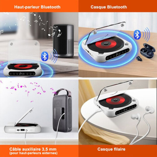 Συσκευή αναπαραγωγής CD Bluetooth, Φορητή λεπτή μίνι συσκευή αναπαραγωγής δίσκων, Ελ 2