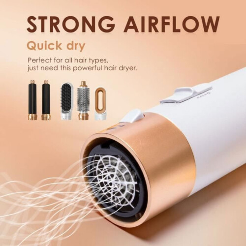 Πολυλειτουργική βούρτσα θερμού αέρα 5 σε 1, πιστολάκι μαλλιών, ισιωτικό, αυτόμ 2