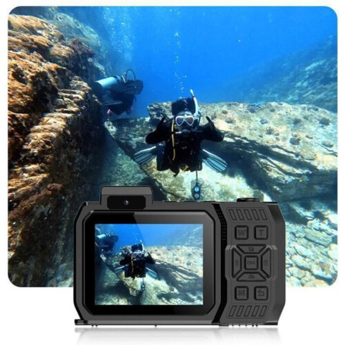 Αδιάβροχη ψηφιακή κάμερα IP68, 65MP, βίντεο 4K, διπλή οθόνη, ζουμ 18x, μπαταρία 2000mAh, πο 2