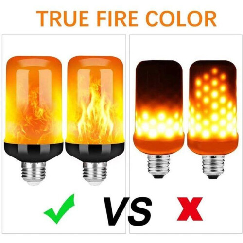 Λαμπτήρες LED με εφέ φλόγας, 2 τεμάχια E27 3W, 3 λειτουργίες, χορευτική φλόγα για εσωτ 2