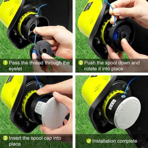 Πετονιά κοπής χόρτου για Ryobi One+ 18/24/40V, 6 x 3,35 m, 1,65 mm με καπάκι 2