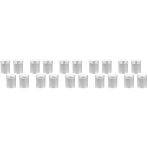20Pièces Petits Pots Aluminium Argentés Rangement Café