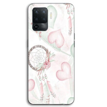 Capa para smartphone - MANIACASE - Oppo A94 - textura coração - padrão apanhador de sonhos - preto