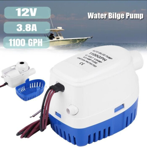 Υποβρύχια αντλία 1100 GPH 12V με διακόπτη πλωτήρα, κατασκευή από PVC και χαλκό, για μ 1