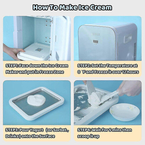 (Pink) Ice Cream Maker, Instant Ice Cream Roller Pan, With 2 Spatulas, Diy Ice Cream Tw 2
