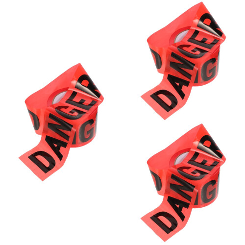 3Rouleaux Ruban Rouge Non-Adhésif Pe Usage Avertissement