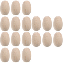 18Pièces Œufs En Bois Naturels À Décorer Pour Pâques Fêtes Beige