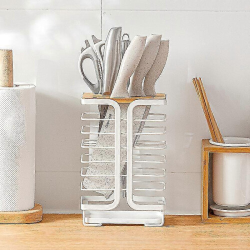 Knife Block Kitchen Knife Holder Storage Organizer(1 Pcs, White) 1