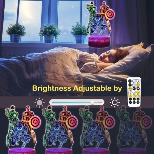 Φωτιστικό νυκτός LED 3D Spider με τηλεχειριστήριο και χρονοδιακόπτη για παιδικό δω 1