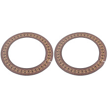 2Pcs Brown Guitar Rosette Decals Curved Sound Hole Inlay Stickers