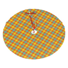 Christmas Tree Skirt, 36" Bright Diagonal Checkered Plaid for Christmas Decorations&Ornaments