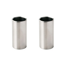 2Pcs Metal Guitar Slides Silver Steel Finger Tubes for Guitar