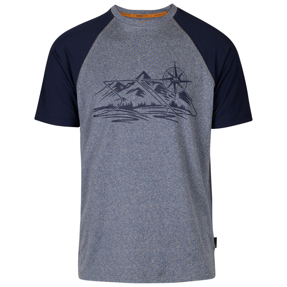 Trespass (L, Navy Marl) Mens Round Neck T-Shirt Fullmer Blue