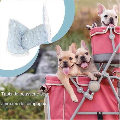 Pet Stroller Bean Bag Soft Cushion Mat | Breathable Stroller Liner Support for Small Pets, Stain Resistant, Blue 1