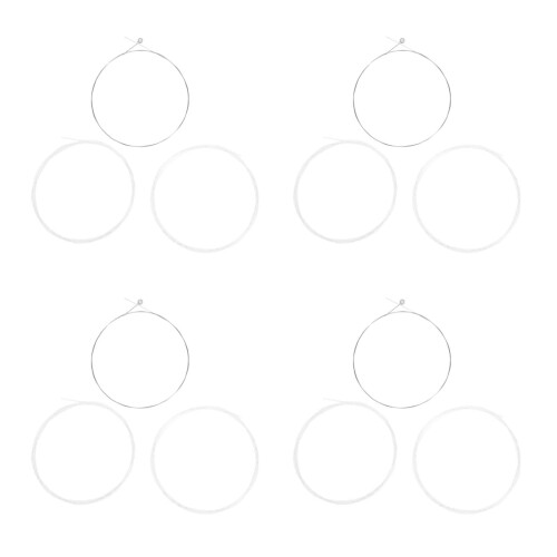 12Pcs Durable White Nylon Balalaika Strings Full Set for Replacement