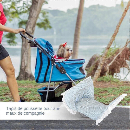 Pet Stroller Bean Bag Soft Cushion Mat | Breathable Stroller Liner Support for Small Pets, Stain Resistant, Blue 2
