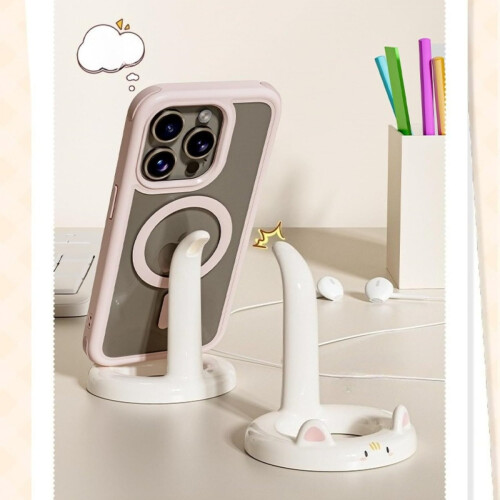 Support de téléphone avec motif chat mignon, pour bureau ou table. 1