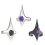 Edgy Punk Dark Style Spiked Ring Featuring-white purple. 7