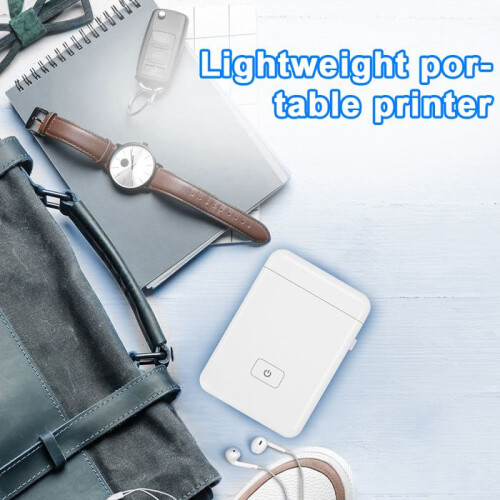 Bluetooth Thermal Label Maker, Inkless Printing, Rechargeable, for Home and Office, White Model 2
