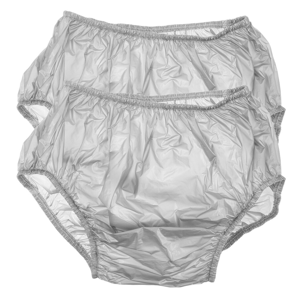 Ohphcall Silver 2Pcs Washable Adult Cloth Diapers Leakproof Incontinence Pants