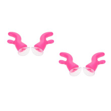 4St Motorhelm Hoorns Roze Plastic Zuignap Decoratie Voor Vrouwen