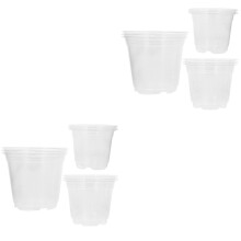 24Pcs Transparent Plastic Flower Pots Reusable Nursery Pots for Garden