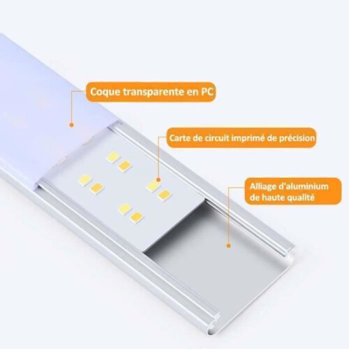 Smart LED Light Bar 20 cm Motion Sensor Ultra Thin Rechargeable Black Cabinet Light 2