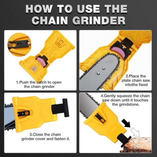 Chainsaw Chain Sharpener with 6 Sharpening Heads, Precision Filing Tool for Fast and Easy Chain Maintenance 2