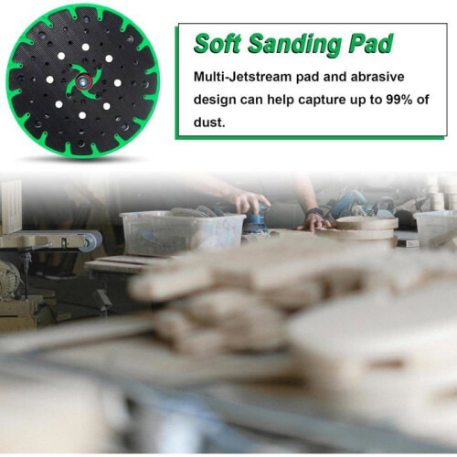 150mm Rigid Sanding Backing Pad M8 Thread 48 Dust Extraction Holes Heat Resistant Hook and Loop Attachment 1
