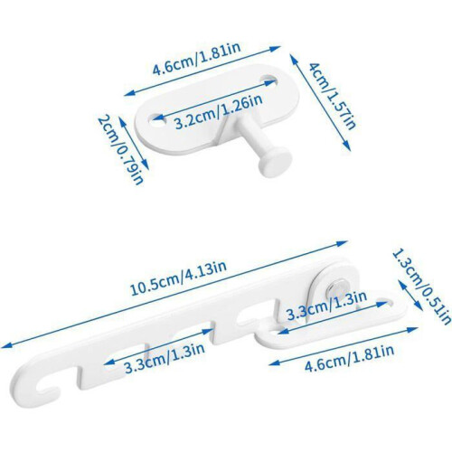 Adjustable Window Restrictor 2 Pack Universal for Casement Windows with Screws and Short Hook 1