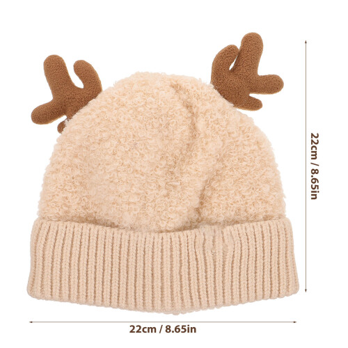 4Pièces Bonnet Beige Tricoté Antler Pour 1
