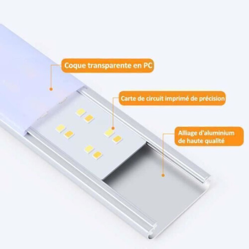 Smart LED Light Bar 20 cm Motion Sensor Ultra Thin Rechargeable Black Cabinet Light 2
