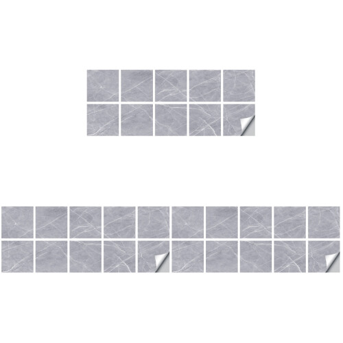 30Feuilles Stickers Cuisine Autocollants Gris 2