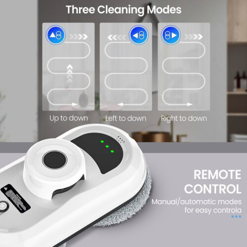 Automatic Window Cleaning Robot, 5600Pa Suction, Safety System, Remote Control, 10 Cleaning Cloths 1