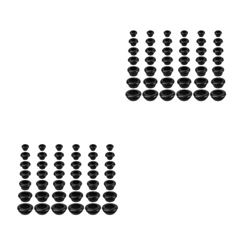 2Ensembles Assortiment Œillets Caoutchouc Noir Pour Protection Câbles 1